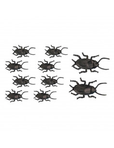 Tradineur - Pack de cucarachas para Halloween - 9 Unidades - Gran diseño - Decoración y accesorio para Halloween - Color Negro