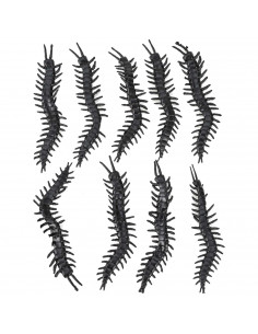 Tradineur - Pack de ciempiés para Halloween - 9 Unidades - Gran diseño - Decoración y accesorio para Halloween - Color Negro