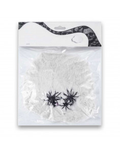 Tradineur - Telaraña decorativa 20g para halloween - Fabricado en poliéster - Adorno para decoración - Color blanco