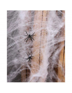 Tradineur - Telaraña decorativa 20g para halloween - Fabricado en poliéster - Adorno para decoración - Color blanco 2