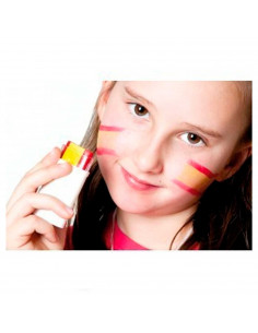 Tradineur - Pintura para la cara con diseño de la bandera de España - Deporte, golf, adulto, unisex, talla única - Color rojo y 2