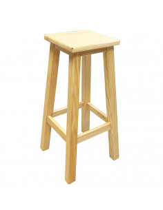 Tradineur - Taburete alto de barra, bar y cocina de madera cuadrado, banqueta cuadrada, 69,5 x 33 x 33 cm