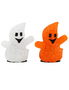 Tradineur - Figura de fantasma en color surtido, con leds en el interior, especial para halloween, con medidas de 9 x 9 cm. Fant
