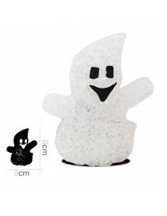Tradineur - Figura de fantasma en color surtido, con leds en el interior, especial para halloween, con medidas de 9 x 9 cm. Fant 2