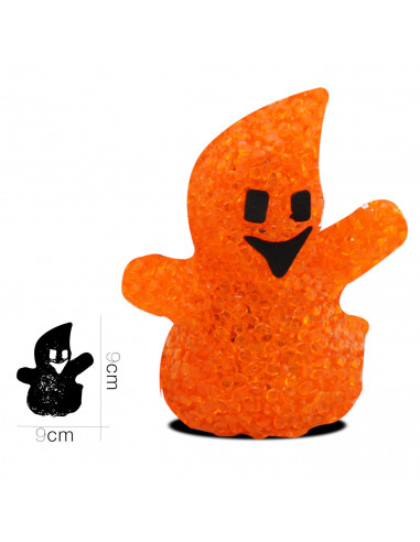 Tradineur - Figura de fantasma en color surtido, con leds en el interior, especial para halloween, con medidas de 9 x 9 cm. Fant