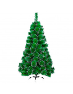 Tradineur - Árbol de navidad - Diseño con nieve - Altura de 150 cm - Fácil montaje - Fabricación en PVC, metal revestido, robust
