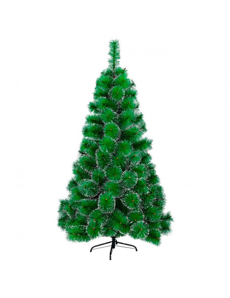 Tradineur - Árbol de navidad - Diseño con nieve - Altura de 150 cm - Fácil montaje - Fabricación en PVC, metal revestido, robust