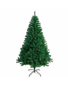 Tradineur - Árbol de navidad artificial - Diseño en color verde - Altura de 180 cm - Fácil montaje - Fabricación en PVC, metal r