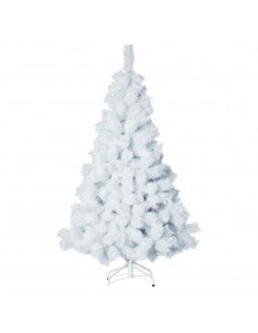 Tradineur - Árbol de navidad - Diseño completamente blanco - Altura de 180 cm - Fácil montaje - Fabricación en PVC, metal revest