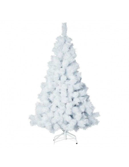 Tradineur - Árbol de navidad - Diseño completamente blanco - Altura de 180 cm - Fácil montaje - Fabricación en PVC, metal revest