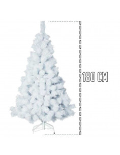 Tradineur - Árbol de navidad - Diseño completamente blanco - Altura de 180 cm - Fácil montaje - Fabricación en PVC, metal revest 2