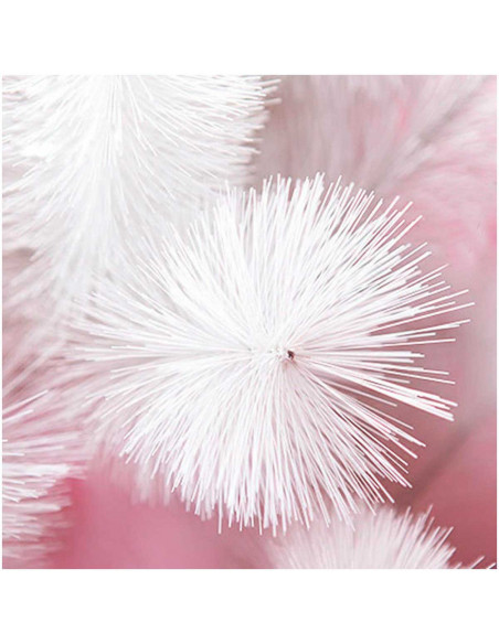 Tradineur - Árbol de navidad - Diseño completamente blanco - Altura de 180 cm - Fácil montaje - Fabricación en PVC, metal revest