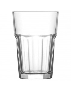 Tradineur - Set de 6 vasos de cristal clásicos "Aras", base gruesa, resistentes, aptos para lavavajillas, refrescos, agua, bebid