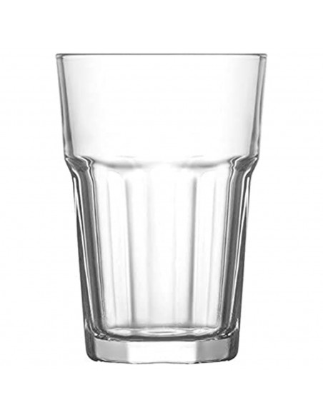 Tradineur - Set de 6 vasos de cristal clásicos "Aras", base gruesa, resistentes, aptos para lavavajillas, refrescos, agua, bebid