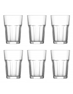 Tradineur - Set de 6 vasos de cristal clásicos "Aras", base gruesa, resistentes, aptos para lavavajillas, refrescos, agua, bebid 2