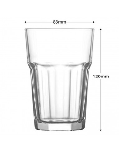 Tradineur - Set de 6 vasos de cristal clásicos "Aras", base gruesa, resistentes, aptos para lavavajillas, refrescos, agua, bebid