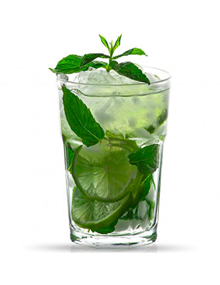 Tradineur - Set de 6 vasos de cristal clásicos "Aras", base gruesa, resistentes, aptos para lavavajillas, refrescos, agua, bebid