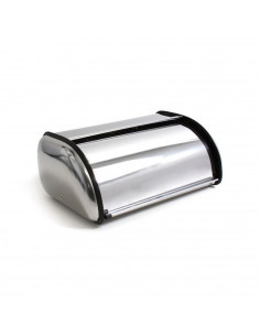 Panera de metal con tapa abatible 35,5 x 23 x 15,5 cm, contenedor para pan metálico, recipiente con tapa y asa para almacenar pa