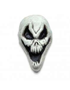 Tradineur - Pack de 3 Cráneos siniestro para Halloween - Fabricado en plástico - Adorno para decoración - 15 x 8,5 x 6 cm - Colo 2