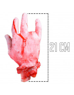 Tradineur - Mano cortado sangriento para Halloween - Fabricado en plástico - Adorno para decoración - 21 x 10 x 4,5 cm - Color p 2