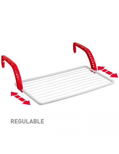 Tradineur - Tendedero plegable de resina para balcón - 10 metros de tendido - Fabricado en España - Soporte para tender ropa (Bl