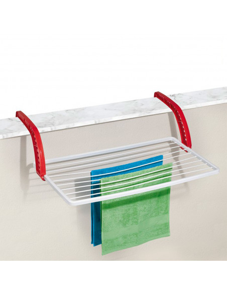 Tradineur - Tendedero plegable de resina para balcón - 10 metros de tendido - Fabricado en España - Soporte para tender ropa (Bl