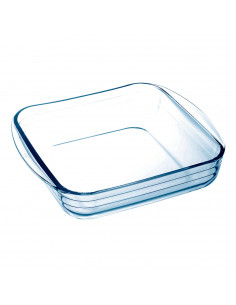 Tradineur - Fuente para horno cuadrado - Fabricado en Vidrio - Apto para horno, microondas, congelador y lavavajillas - 1,6 Litr