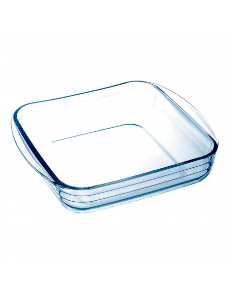 Tradineur - Fuente para horno cuadrado - Fabricado en Vidrio - Apto para horno, microondas, congelador y lavavajillas - 1,6 Litr