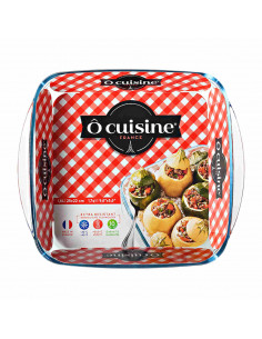 Tradineur - Fuente para horno cuadrado - Fabricado en Vidrio - Apto para horno, microondas, congelador y lavavajillas - 1,6 Litr 2