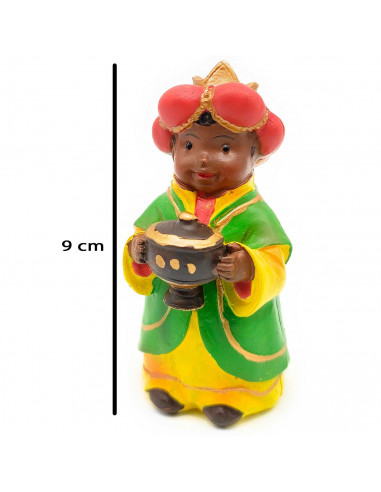Tradineur - Figuras 3 Reyes Magos Naïf para belén navideño, marmolina, figuras decorativas para nacimiento, pesebre, navidad, ad