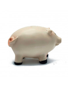 Tradineur - Figura de mini cerdo naif - Fabricado en marmolina - Figura decorativa divertida para nacimiento, navidad, decoració 2