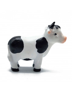 Tradineur - Figura de mini vaca naif para belén - Fabricado en marmolina - Figura decorativa divertida para nacimiento, navidad, 2