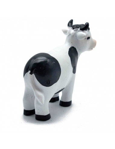 Tradineur - Figura de mini vaca naif para belén - Fabricado en marmolina - Figura decorativa divertida para nacimiento, navidad,