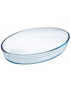 Tradineur - Fuente para horno ovalada - Fabricado en Vidrio - Apto para horno, microondas, congelador y lavavajillas - 4 Litros
