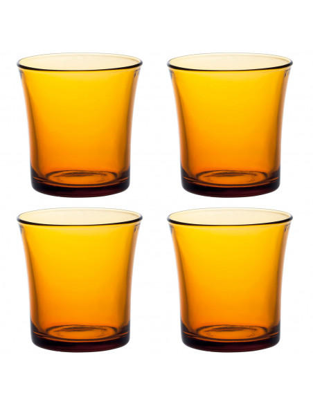 Tradineur - Set de 4 vasos de cristal templado, modelo Lys, resistentes a los golpes y choques térmicos, aptos para lavavajillas