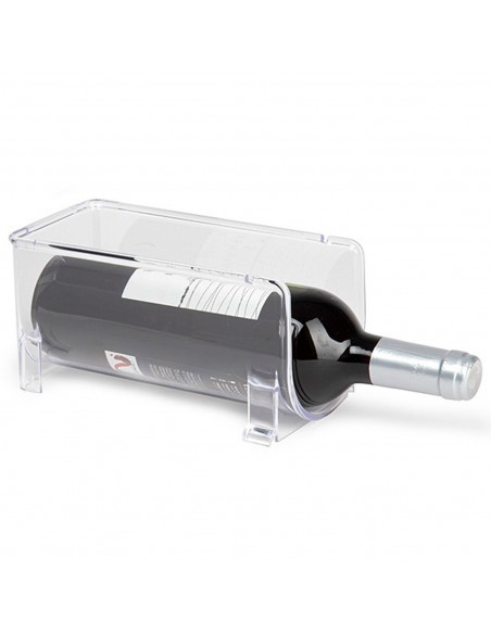 Tradineur  Organizador de botellas para nevera, botellero apilable de plástico transparente, porta botellas, estante, frigorífi