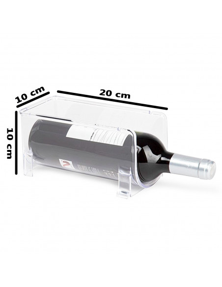 Tradineur  Organizador de botellas para nevera, botellero apilable de plástico transparente, porta botellas, estante, frigorífi