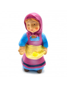 Tradineur - Figura de granjera para Belén - Estilo naïf - Marmolina - Adorno divertido para nacimiento, Navidad, decoración trad