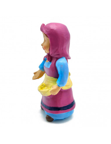 Tradineur - Figura de granjera para Belén - Estilo naïf - Marmolina - Adorno divertido para nacimiento, Navidad, decoración trad