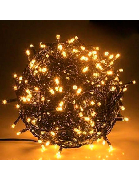 Tradineur - Tira de 100 luces LEDs para navidad - Apto para interior y exterior - Función de luz foja e intermitente - 8 Metros