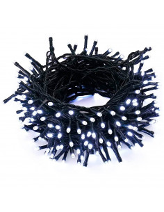 Tradineur - Tira de 50 luces LEDs navideñas - Apto solo para interior - Función de luz foja e intermitente - 4 Metros - Color Bl