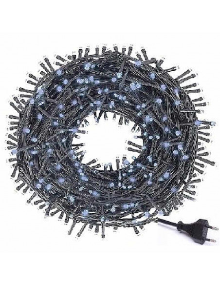 Tradineur - Tira de 50 luces LEDs navideñas - Apto solo para interior - Función de luz foja e intermitente - 4 Metros - Color Bl