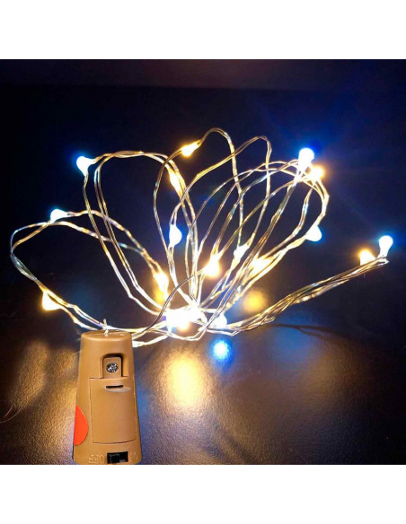 Tradineur - Alambre de 50 luces navideñas para botella LEDs - Apto solo para interior - Función de luz foja e intermitente - 5 M