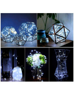 Tradineur - Alambre de 50 luces navideñas para botella LEDs - Apto solo para interior - Función de luz foja e intermitente - 5 M 2