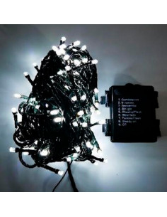 Tradineur - Tira de 140 luces navideñas LEDs - Apto para interiores - Función de luz foja e intermitente - 11 Metros - Color Bla 2