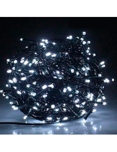 Tradineur - Tira de 240 luces navideñas LEDs - Apto para interiores y exteriores - Función de luz foja e intermitente - 19 Metro 2