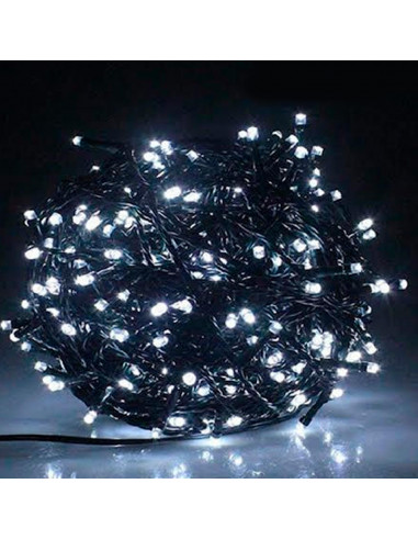 Tradineur - Tira de 240 luces navideñas LEDs - Apto para interiores y exteriores - Función de luz foja e intermitente - 19 Metro