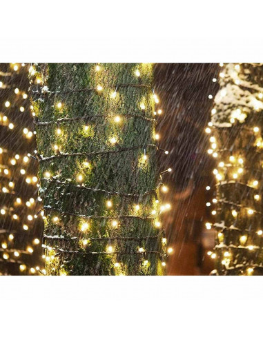 Tradineur - Tira de 240 luces decorativas LEDs - Apto para interiores y exteriores - Función de luz foja e intermitente - 19 Met