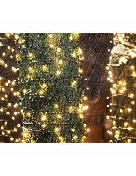 Tradineur - Tira de 240 luces decorativas LEDs - Apto para interiores y exteriores - Función de luz foja e intermitente - 19 Met