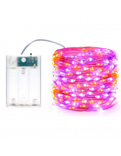 Tradineur - Alambre de 20 luces navideñas para botella LEDs - Apto solo para interior - Función de luz foja e intermitente - 2 M